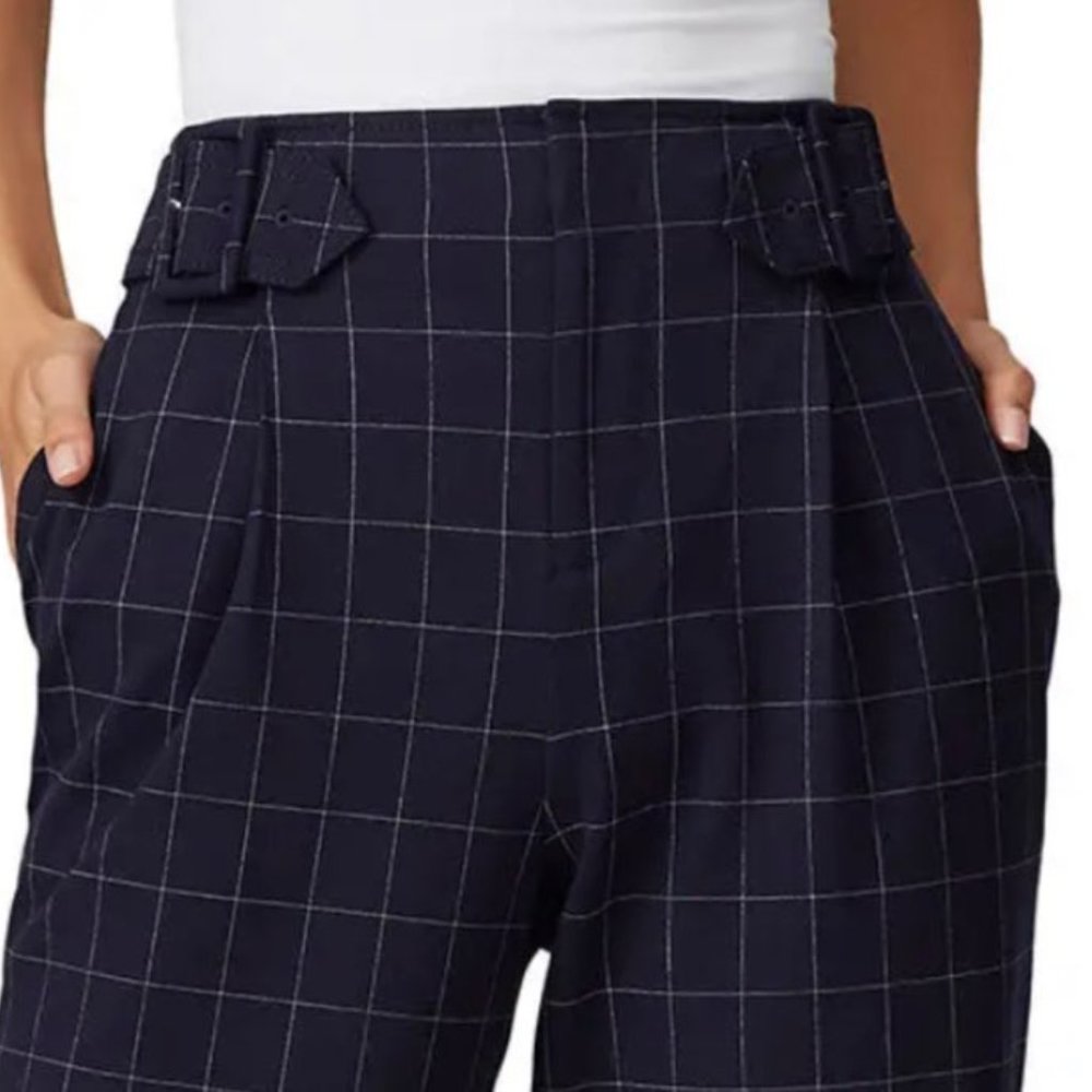 CLUB MONACO  BRAND  SIZE 00 DARK NAVY COLOR/WHITE GRID - Picture 13 of 13